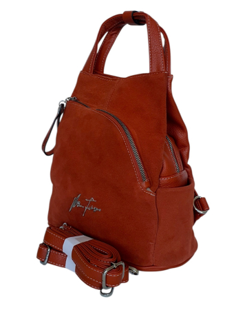 Rucsacuri Dama - Rucsac Dama Piele Naturala Portocaliu Diana G04806