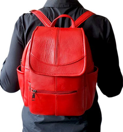 Rucsac Dama Piele Naturala Rosu Fiona G04559 [6]