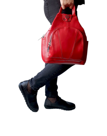 Rucsac Dama Piele Naturala Rosu Jetmira G04561 [5]