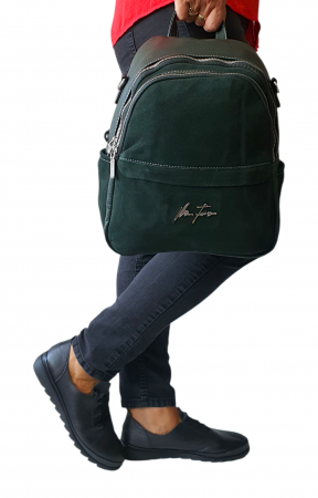 Rucsac Dama Piele Naturala Verde Bianca V. Fabbiano G04415 [5]