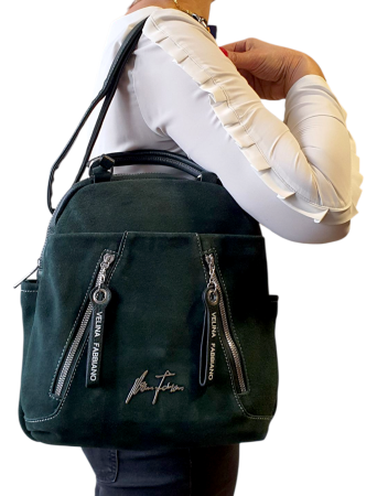 Rucsac Dama Piele Naturala Verde V.Fabbiano Geo G04542 [6]