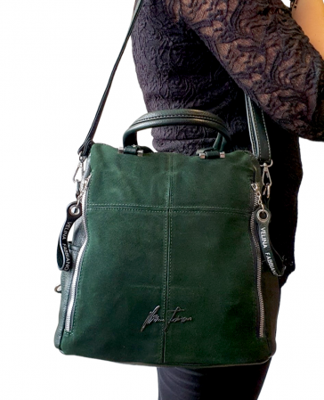 Rucsac Dama Piele Naturala Verde Velina G03177 [5]