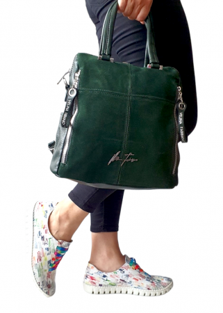 Rucsac Dama Piele Naturala Verde Velina G03177 [1]