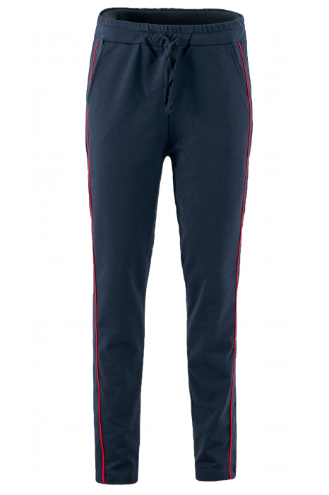 Pantaloni dama - Bleumarin cu rosu [2]