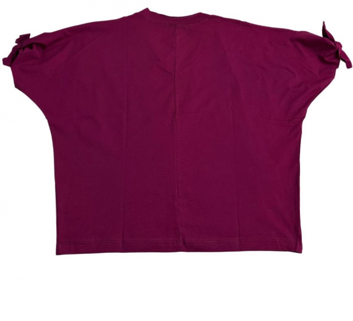 Tricou simplu bordo pentru femei [2]