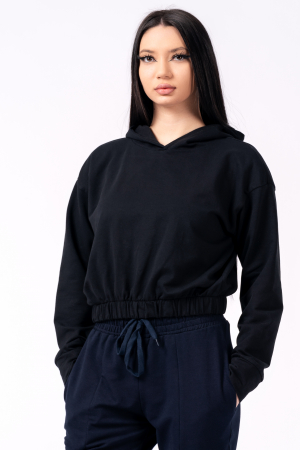 Bluze - Hanorac scurt negru