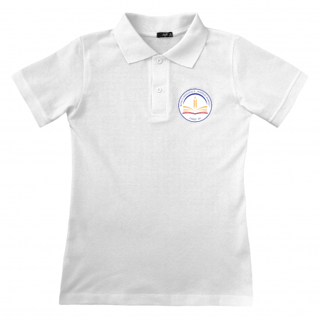 Scoala Gimnaziala - Pompiliu Marcea - Targu Jiu - Tricou Polo alb cu ecuson Scoala Gimnaziala - Pompiliu Marcea - Targu Jiu