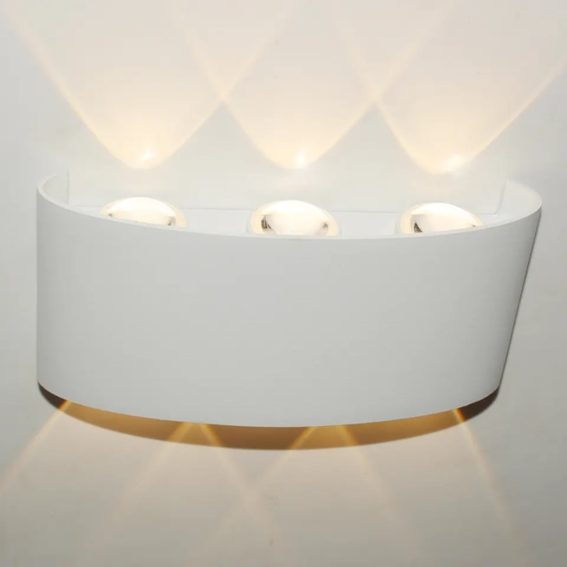 Aplica exterior LED integrat  ,otel inoxidabil cu 6 surse x 1W, IP44, rezistenta la apa si praf, Alb ,Lumina calda [2]