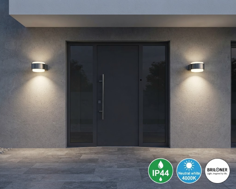Aplica LED pentru exterior Briloner Leuchen Hanau, 6.5W, 650 lumeni, lumina neutra (4000K), IP44, Gri [5]