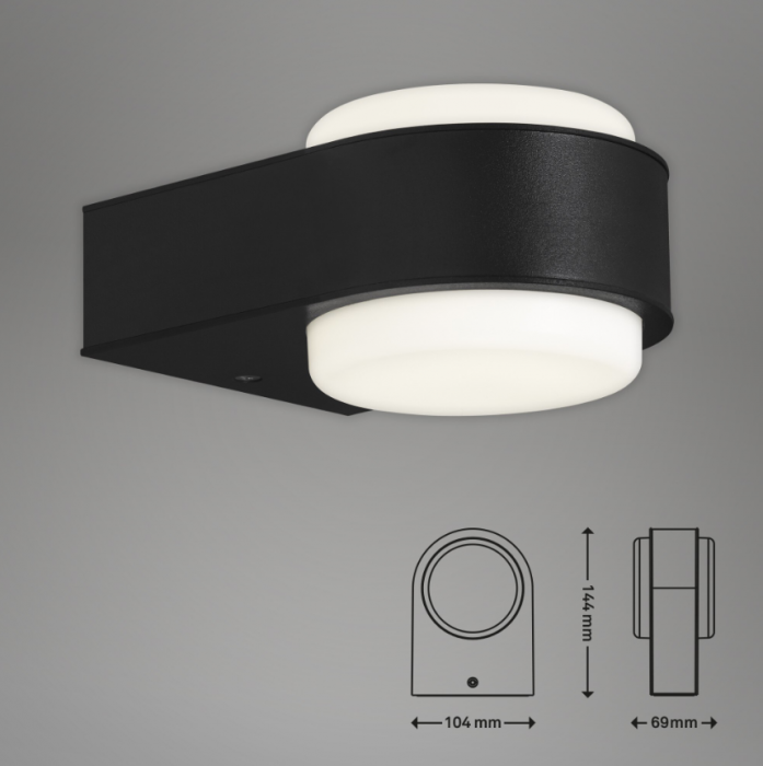 Aplica LED pentru exterior Briloner Leuchen Hanau, 6.5W, 650 lumeni, lumina neutra (4000K), IP44, Negru [4]