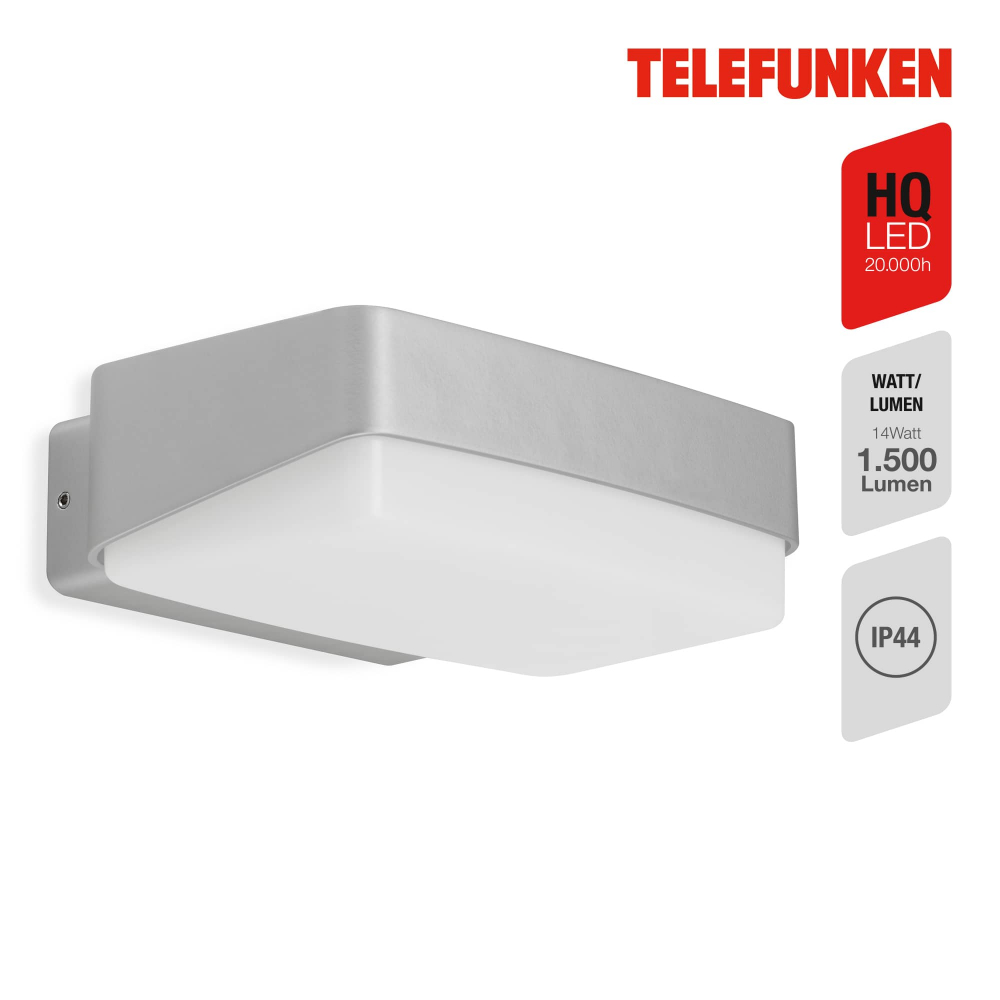 Aplica LED pentru exterior Briloner Leuchen Maintz, 14 W, 1500 lumeni, lumina neutra (4000K), IP44, Silver Briloner [3]