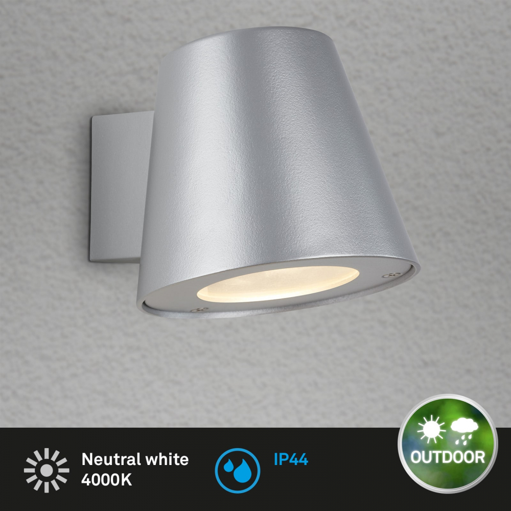 Aplica LED pentru exterior Briloner Leuchen Silver QUELLE cu bec GU10 Inclus Putere Maxima 4.9W IP44 [2]