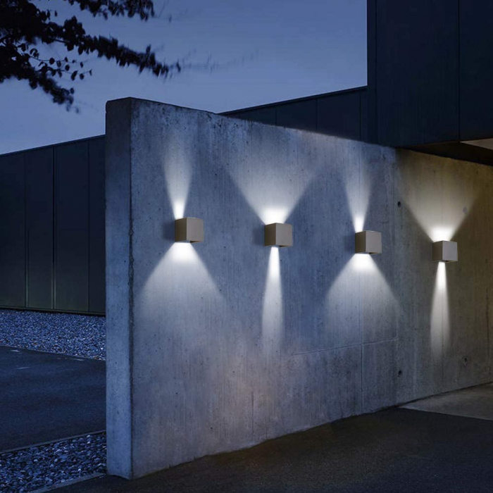 Aplica perete exterior 6 W slim mica gri antracit [6]