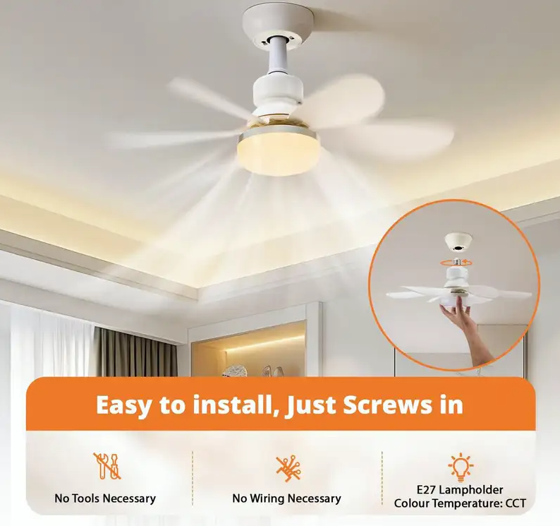 Bec LED cu Ventilator E27, cu telecomanda ,lumina calda rece si neutra ,Racire integrala , [2]