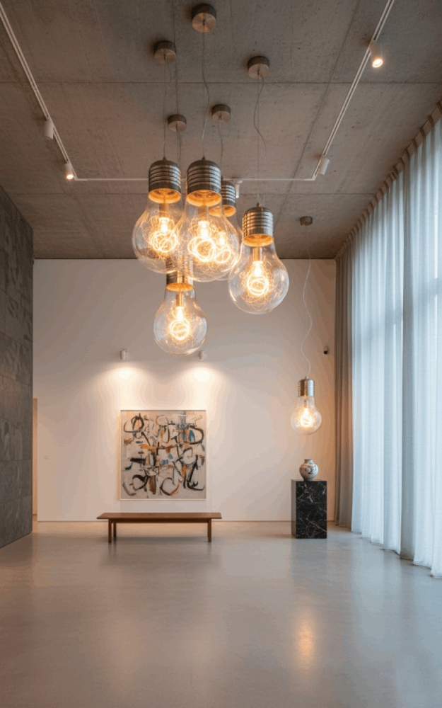 Candelabru sticla design modern Futura soclu E27 [2]