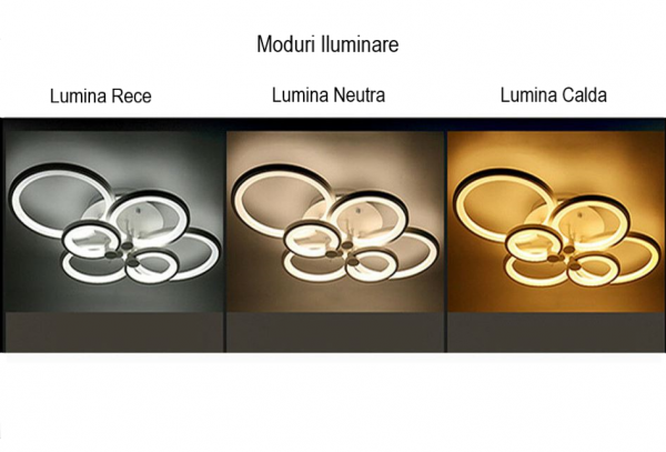 Lustra led circle design dreptunghiulara 6 cercuri SLC [4]