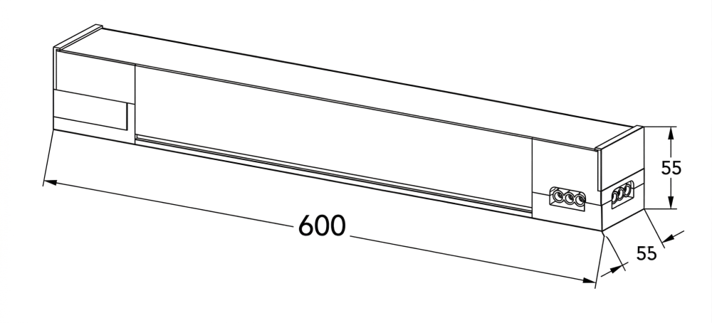 Lampă LED Liniara Modulară, Aluminiu Negru, 100lm/W, Montaj Suspendat/Aparent [8]