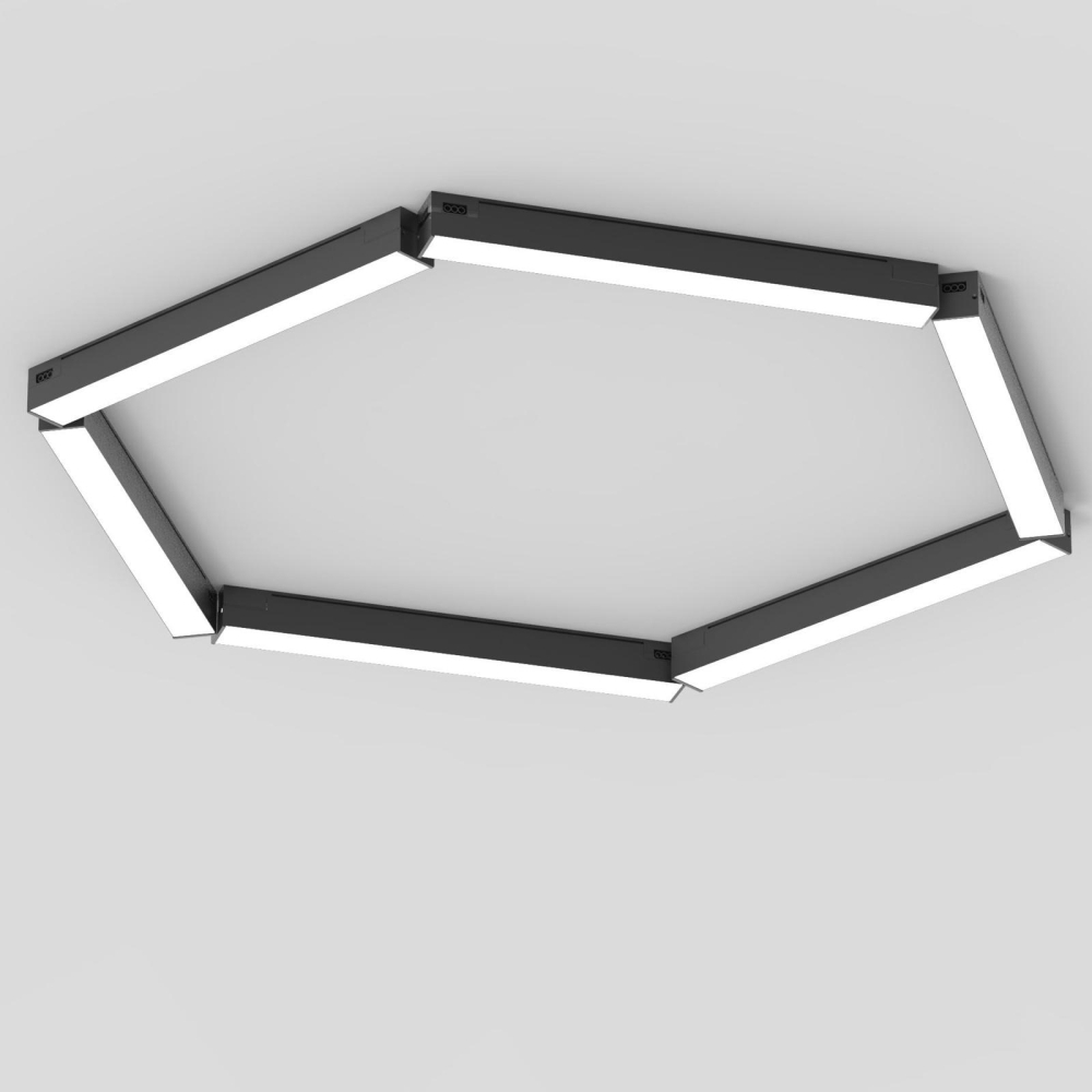 Lampă LED Liniara Modulară, Aluminiu Negru, 100lm/W, Montaj Suspendat/Aparent [7]