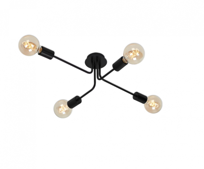 Lustra Briloner Leuchen Vintage Design, 4 socluri E27, brate ajustabile, max.60W, 66x44.5x18.5cm, Negru [4]