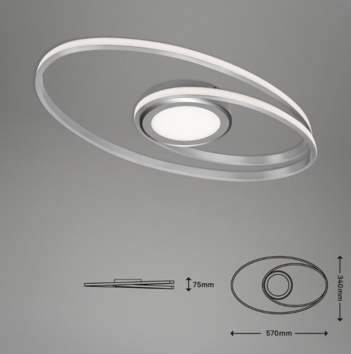 Lustra Led Briloner Leuchen Rotunda Argintie 22w 2800 Lumeni Lumina Calda [5]