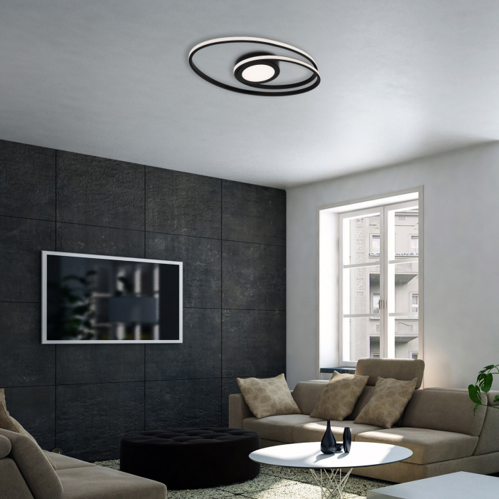 Lustra LED Briloner Leuchen 22W, 2800 lumeni lumina calda (3000K) Negru [3]