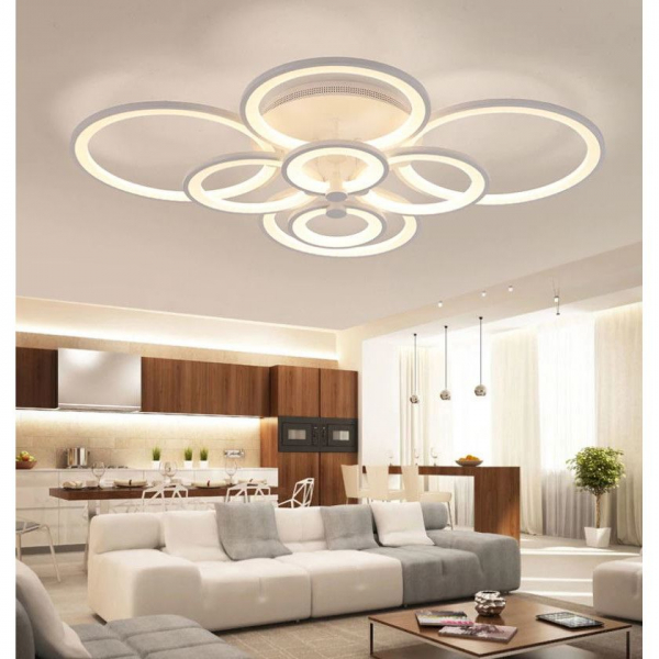 Resigilat ieftin Lustra LED Circle Design 8 Cercuri cu telecomanda [3]