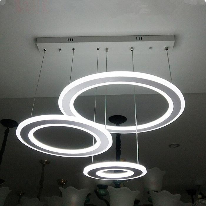 Lustra LED Circle Suspendata Numva 3 Alba cu Telecomanda [2]