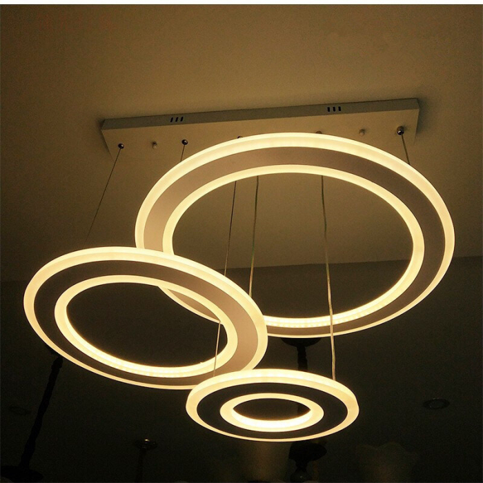 Lustra LED Circle Suspendata Numva 3 Alba cu Telecomanda [3]