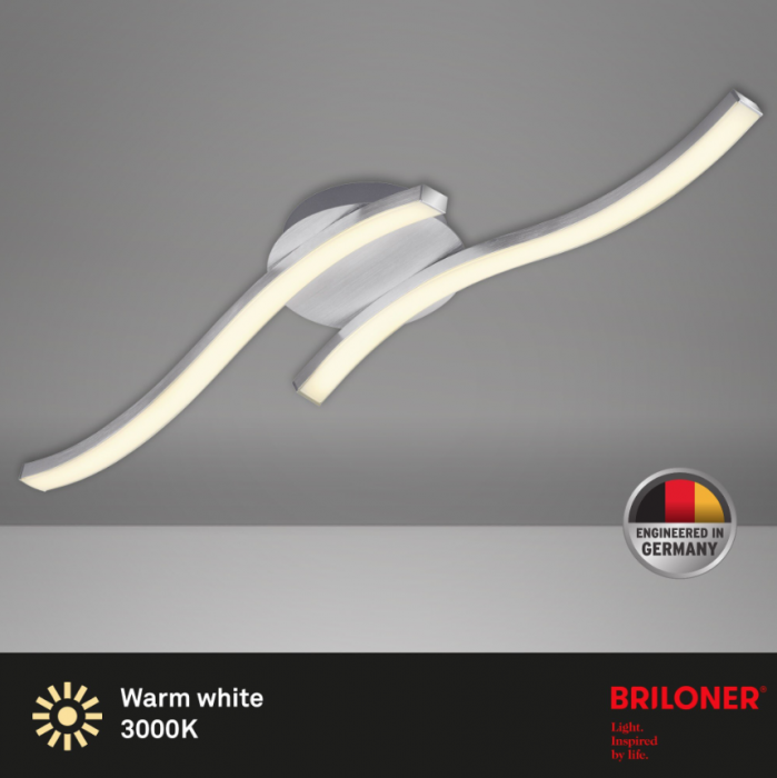 Lustra LED integrat Briloner Leuchen, 12W, 1200 lumeni, lumina Calda 3000K, RA>80, Argintiu [3]