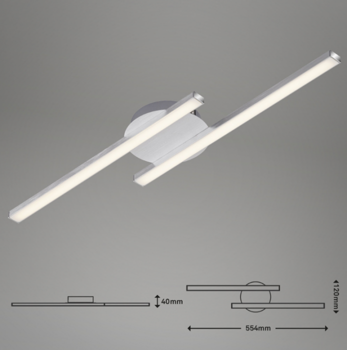 Lustra LED integrat Briloner Leuchen, 12W, 1200 lumeni, lumina Calda 3000K, RA>80, Culoare Argintiu [3]