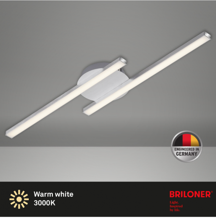 Lustra LED integrat Briloner Leuchen, 12W, 1200 lumeni, lumina Calda 3000K, RA>80, Culoare Argintiu [4]