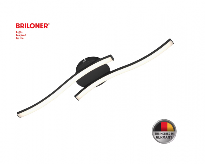 Lustra LED integrat Briloner Leuchen, 12W, 960 lumeni, lumina Calda 3000K, RA>80, 55,5X12x7 cm, Negru [2]