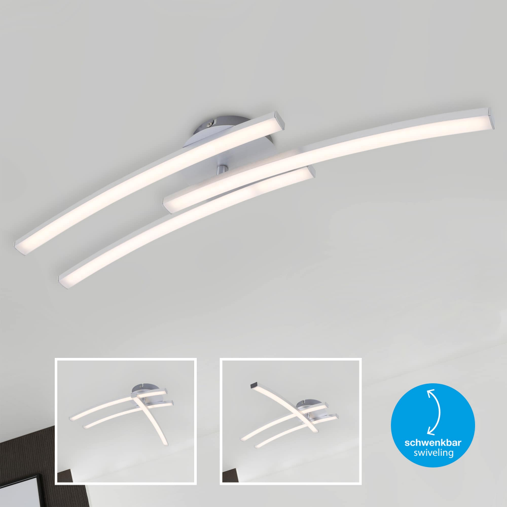 Plafoniera LED integrat Briloner 3 Surse de iluminat si un Brat Pivotant 18 W Lumina Calda Argintiu [4]