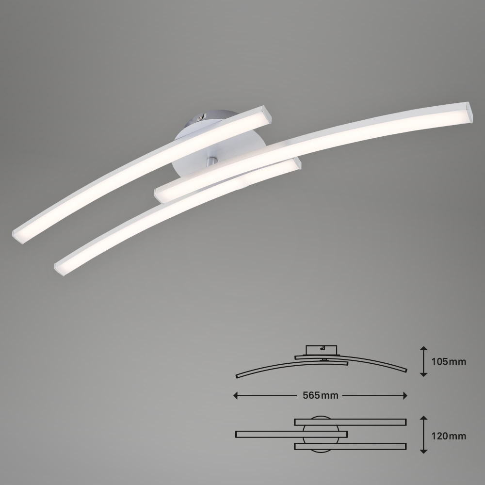 Plafoniera LED integrat Briloner 3 Surse de iluminat si un Brat Pivotant 18 W Lumina Calda Argintiu [5]