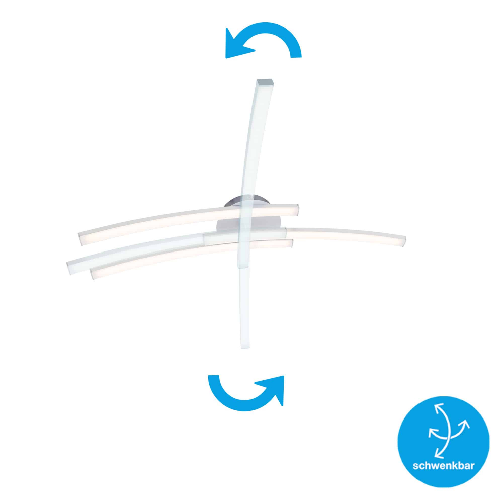 Plafoniera LED integrat Briloner 3 Surse de iluminat si un Brat Pivotant 18 W Lumina Calda Argintiu [7]