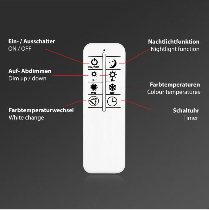 Lustra LED integrat Briloner Leuchen, cu telecomanda, 40W, 4400 lm, brate ajustabile, temperatura lumina reglabila, intensitate reglabila, lumina de noapte, Timer, 66 cm, Metal, Negru [8]