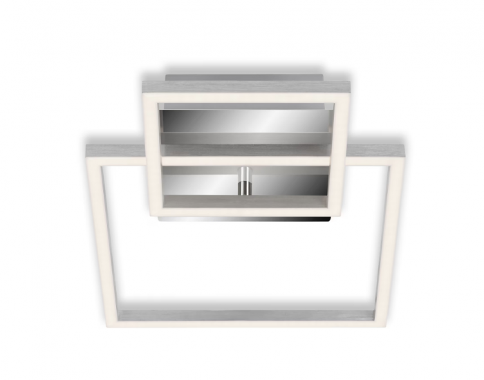 Lustra LED integrat Briloner Leuchen Frame Square, 19.6W, 1500 lumeni, lumina calda (3000K), dimmabil in trepte cu functie de memorie, 35.8x26cm, Argintiu [2]