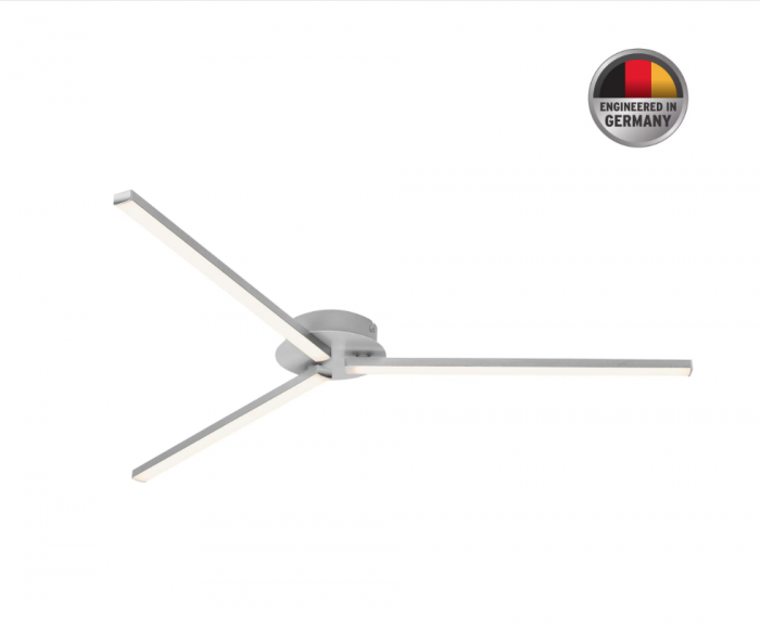 Lustra LED integrat Briloner Leuchen GO LED, 3 brate ajustabile, 15W, 1500 lumeni, lumina calda (3000K), 68.5x59.3x4.6 cm, Argintiu [5]