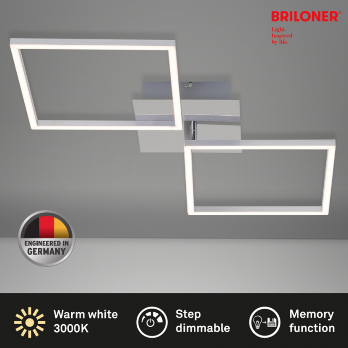 Lustra LED integrat Briloner Leuchen GO LED 5 brate ajustabile, 24W, 2400 lumeni, lumina Calda 3000K, Argintiu [5]