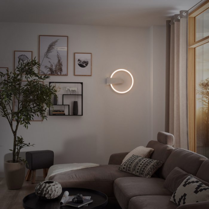 Lustra LED integrat Briloner Leuchen Nico Circle, 12W, 1400 lumeni, lumina calda (3000K), dimmabil in trepte cu functie de memorie, 34x4cm, Auriu [3]