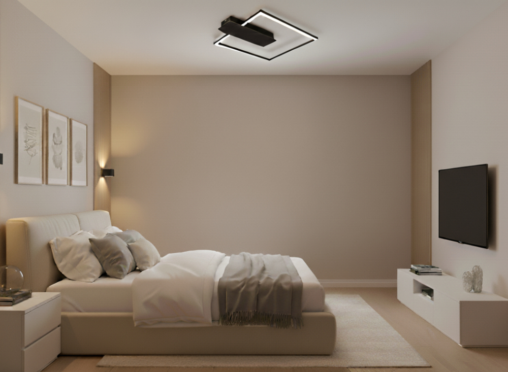 Lustra LED integrat Briloner Leuchen Nico Square, 12W, 1400 lumeni, lumina calda (3000K), dimmabil in trepte cu functie de memorie, 37.5x32x4 cm, Negru [2]