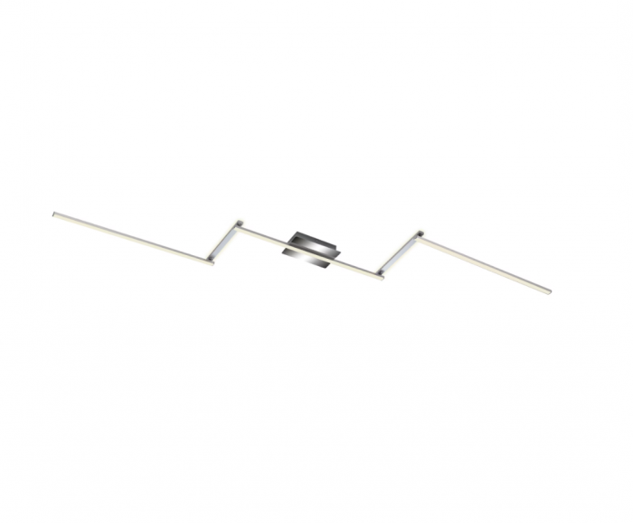 Lustra LED integrat Briloner Leuchen Staff Led, 5 brate pivotabile, 24W, 2800 lumeni, lumina calda (3000K), 227.2X12x4 cm, Argintiu [2]
