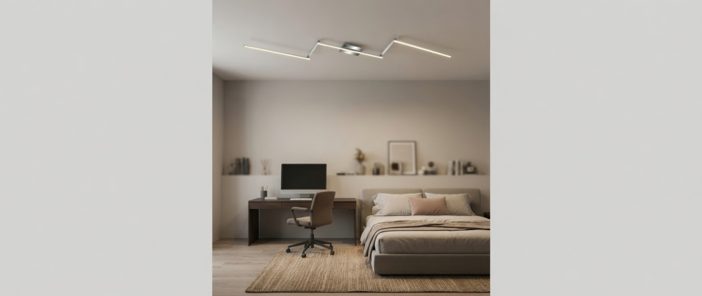 Lustra LED integrat Briloner Leuchen Staff Led, 5 brate pivotabile, 24W, 2800 lumeni, lumina calda (3000K), 227.2X12x4 cm, Argintiu [9]