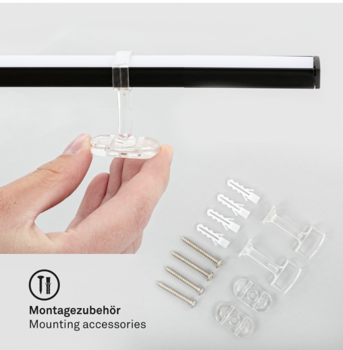 Lustra LED integrat Briloner Leuchen Staff Led, 5 brate pivotabile, 24W, 2800 lumeni, lumina calda (3000K), 227.2X12x4 cm, Negru [4]