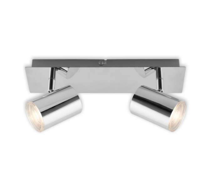 Lustra LED pentru baie Briloner Leuchen Banyo Splash, 2 socluri GU10, capete ajustabule, IP44, Argintiu [2]