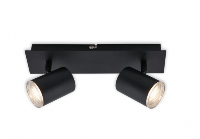 Lustra LED pentru baie Briloner Leuchen Banyo Splash, 2 socluri GU10, capete ajustabule, IP44, Negru [2]