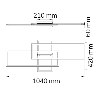 Lustra led argintie 33w Wofi dreptunghiulara [5]