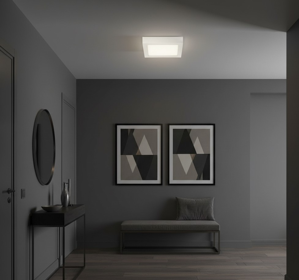 Plafoniera led alba patrata18w [2]