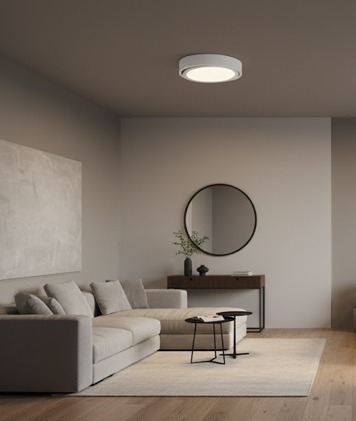 Plafoniera rotunda alba orientabila [2]