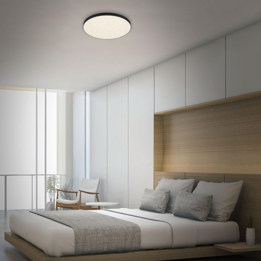 Plafoniera LED Brilone STAR SKY LED Efect Cer instelat Putere 24,5W  4000K .Lumina neutra, 38 cm, negru [3]